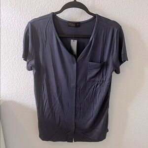 Doublju Navy Short Sleeve Top
